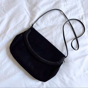 Vintage Koret Suede Crossbody Bag in Black